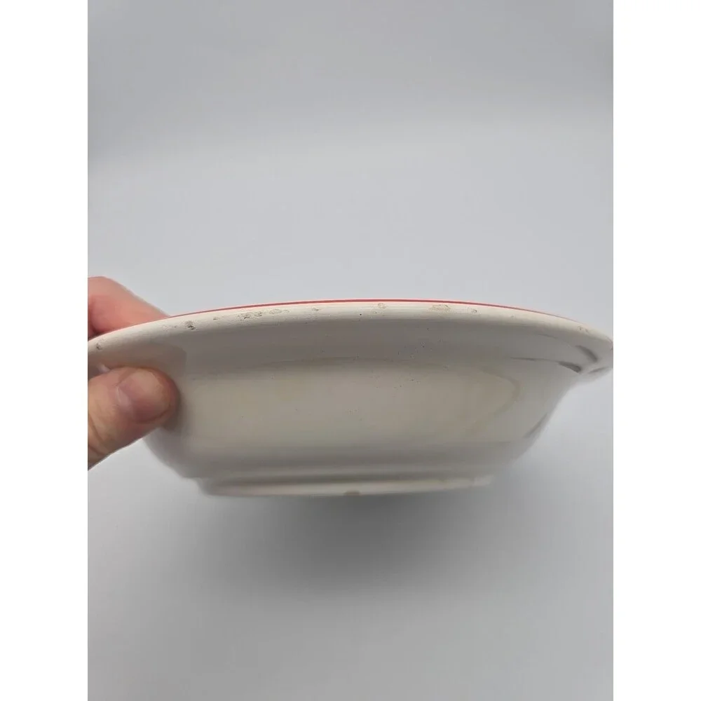Pier One Christmas Tree Soup Bowl PER32 Discontinued Hand Painted Italy Xmas